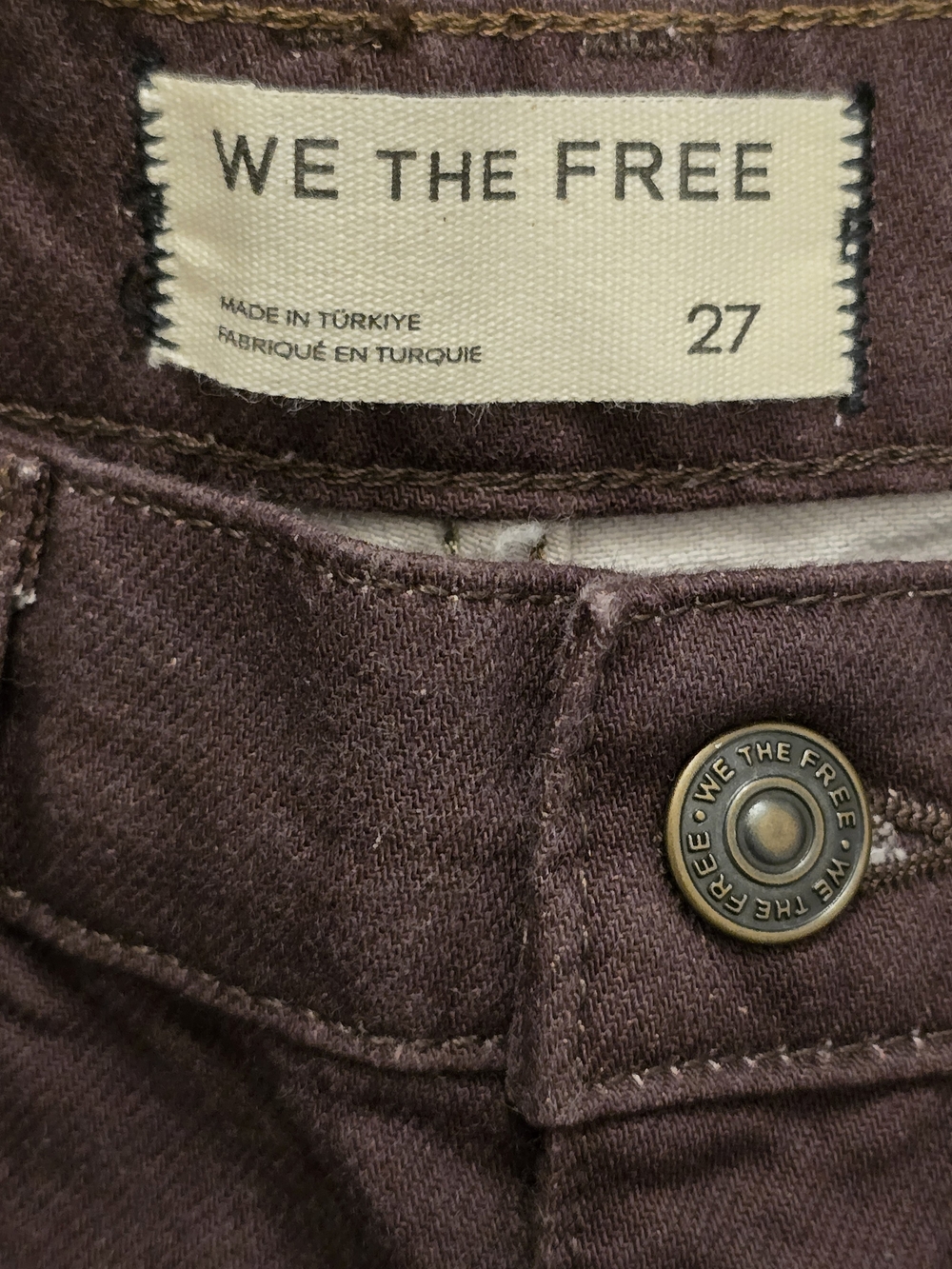 NWOT We The Free Wide-Leg Floral Painted Barrel Jeans - 27 - Picture 6 of 6